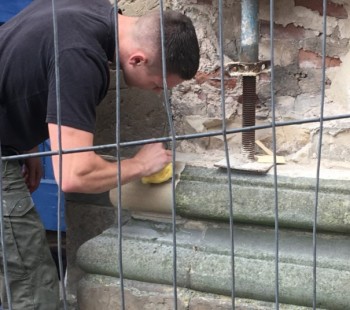 Stone Masonry Repairs Underway at Ludlow Buttercross