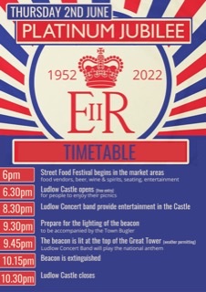 Queen's Platinum Jubilee Timetable from 6pm on Thursday 2 June 2022