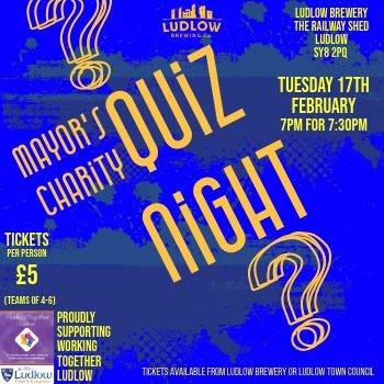 Ludlow Mayor Announces Charity Quiz Night in Support of Working Together Ludlow