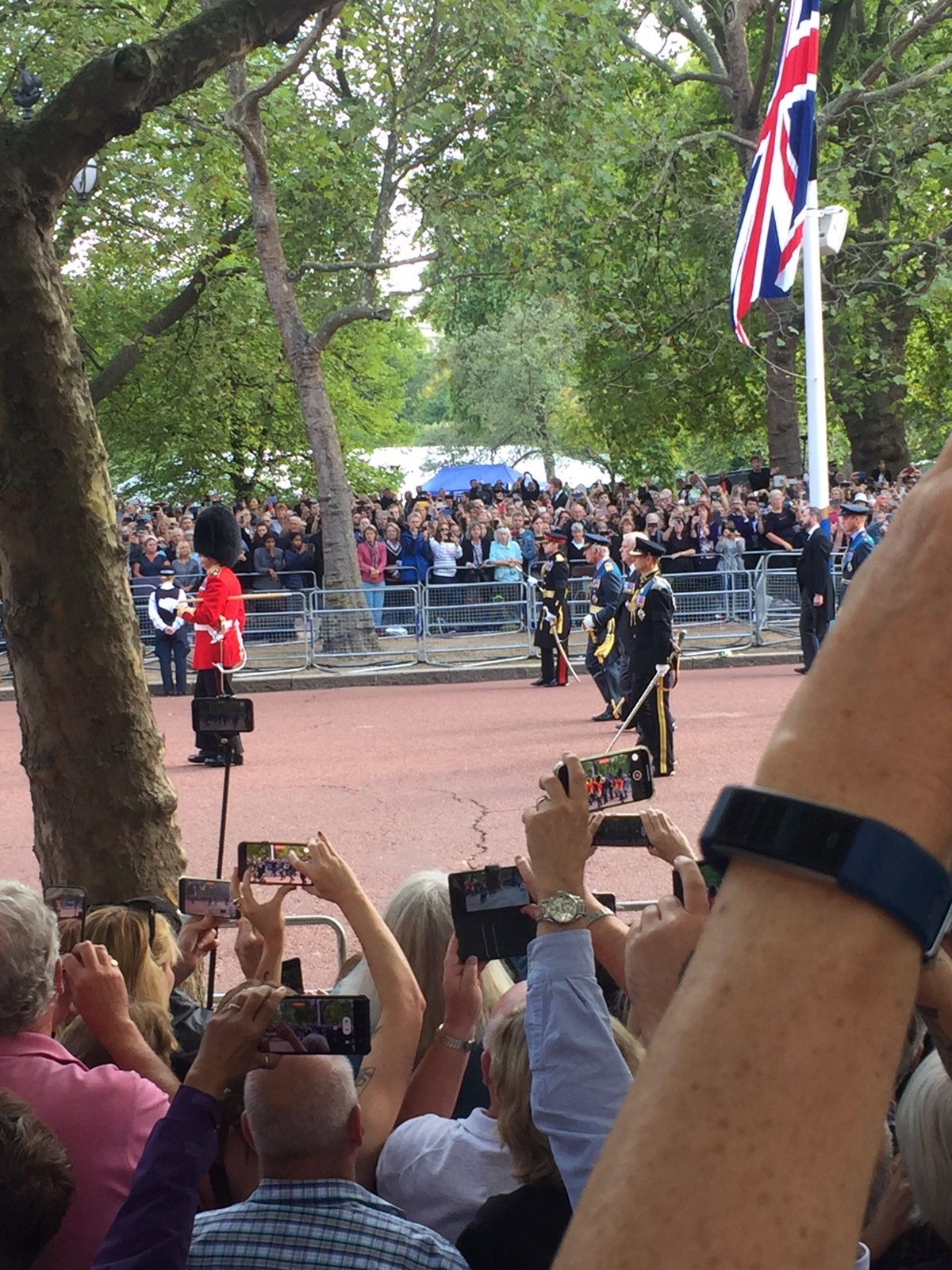 King Charles and other members of the Royal family follow HM QEII's coffin