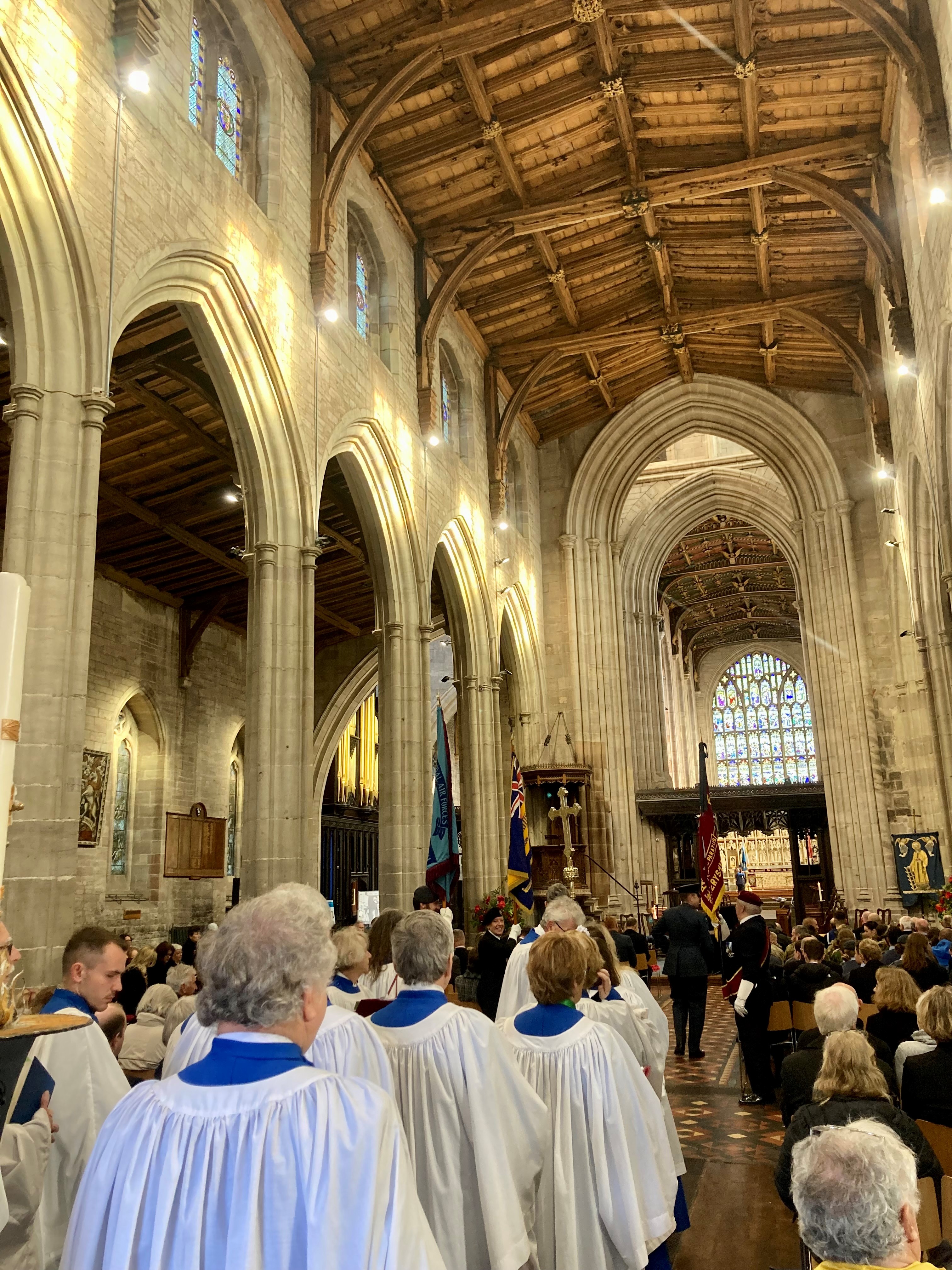 the parade ends in ST Laurneces where the church service is held