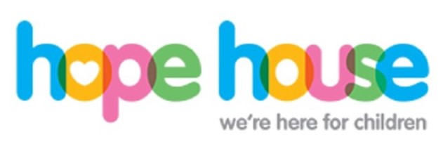 Multicoloured font 'hope house'